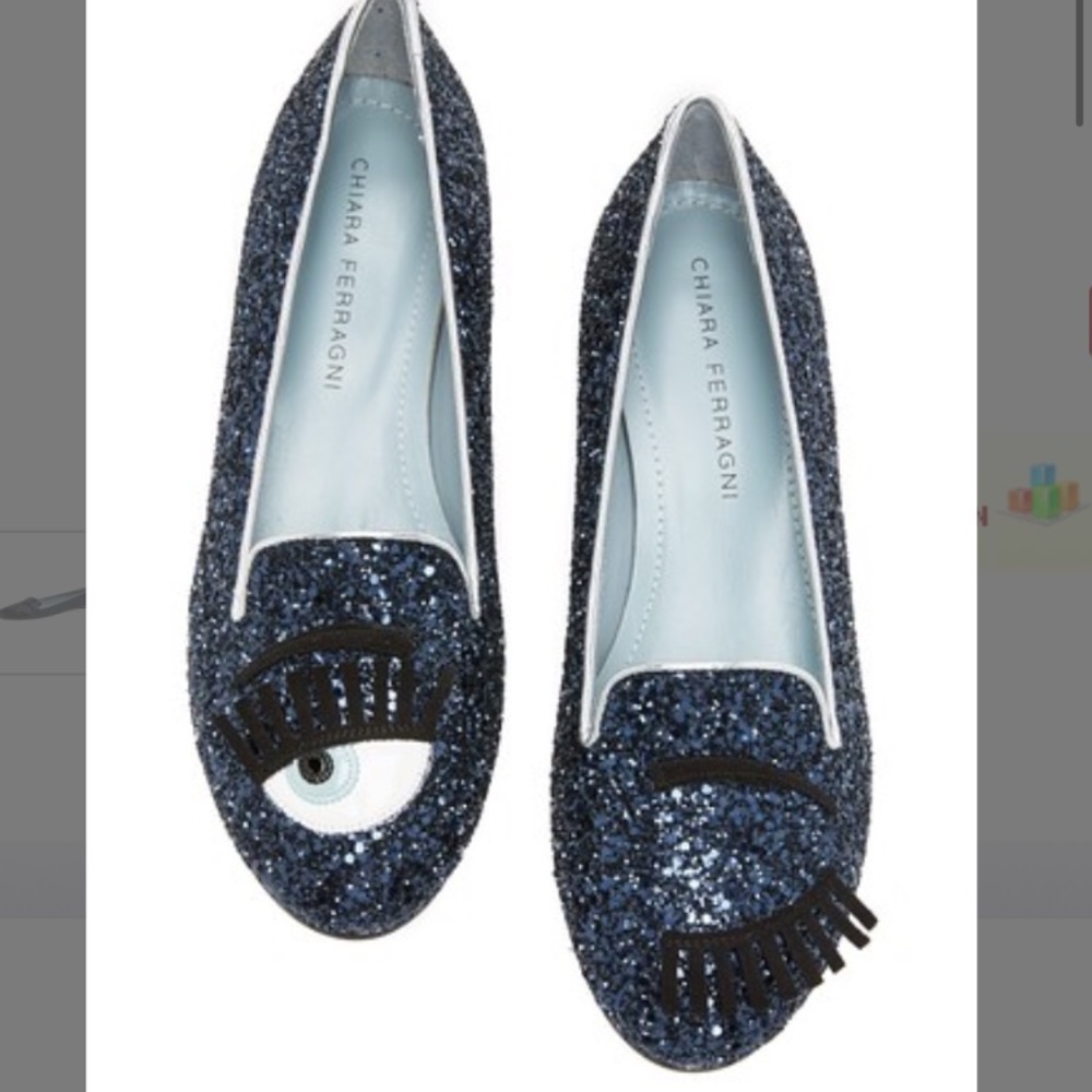Chiara Ferragni slippers- smoking Glitter Eyes